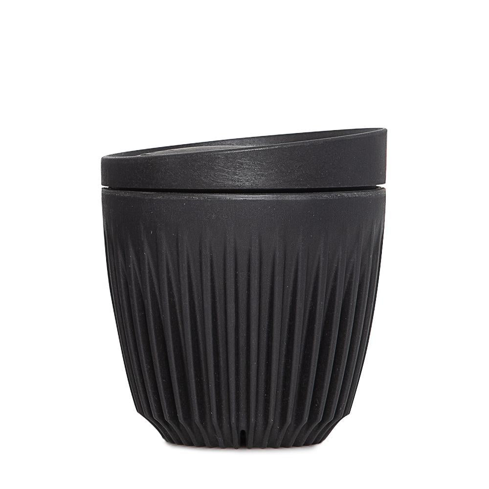 Huskee - Coffee cup & lid, charcoal small