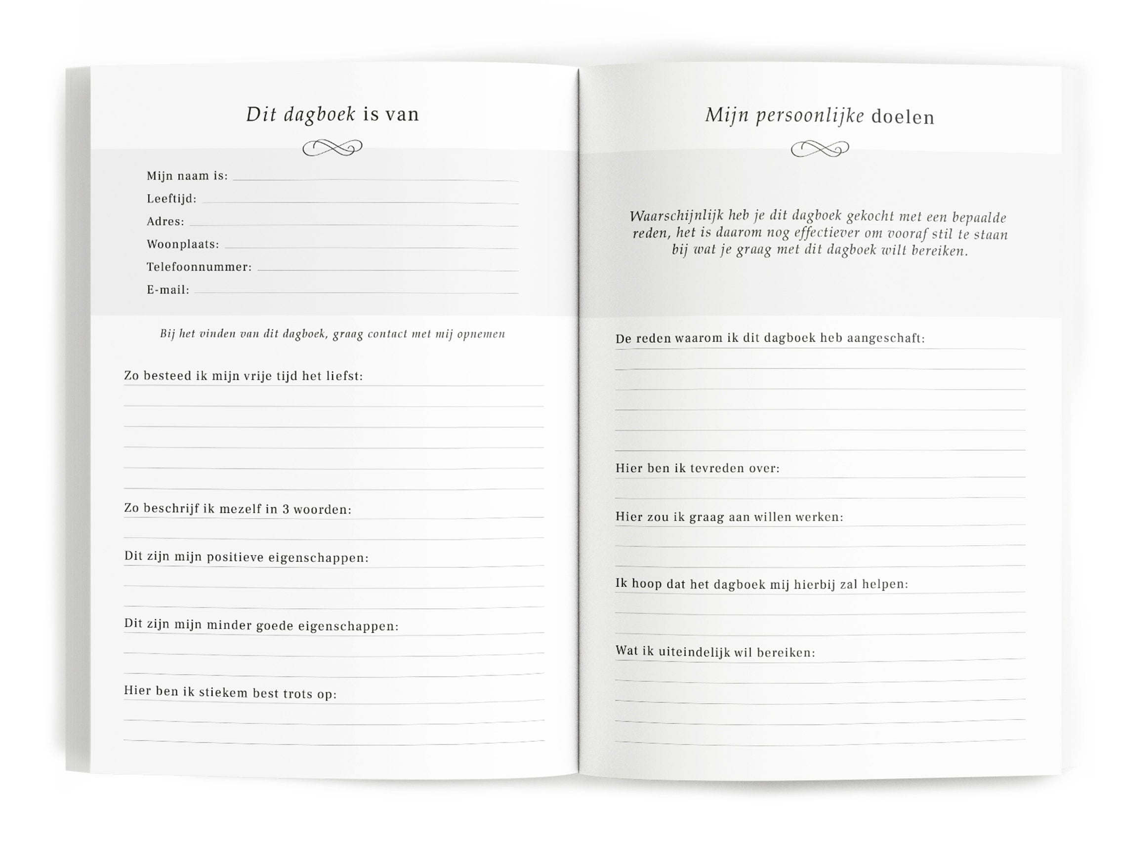 Fyllbooks Dagboek voor Dankbaarheid - Linnen crème met goudfolie