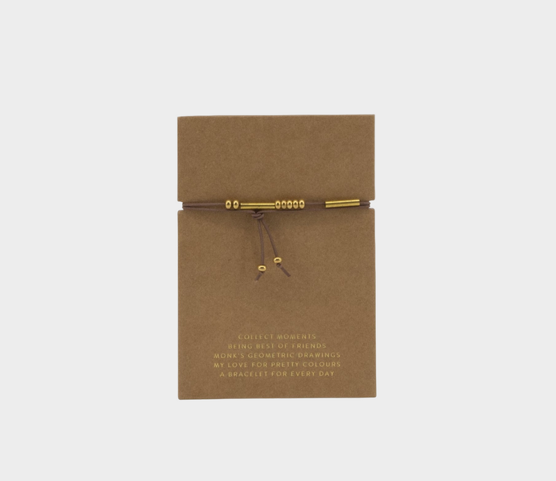 Monk & Anna - Friendship bracelet, cacao and metal brass