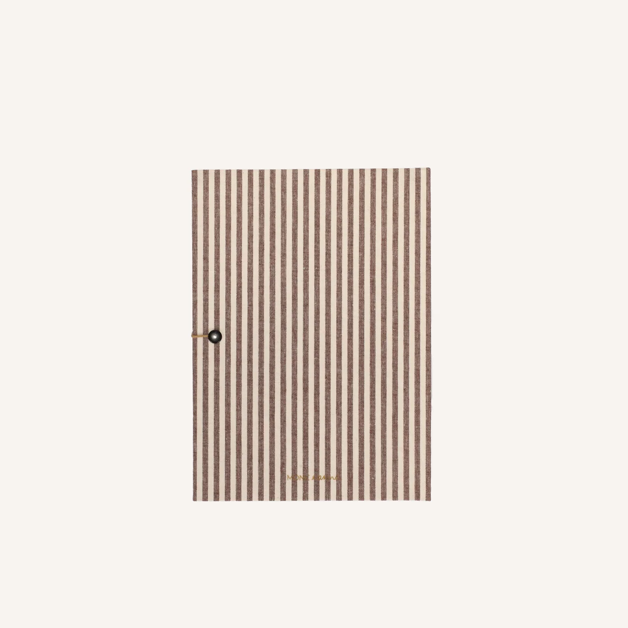 Monk & Anna Notitieboek L Cotton Stripes Mocha – Luxe Hardcover Notitieboek