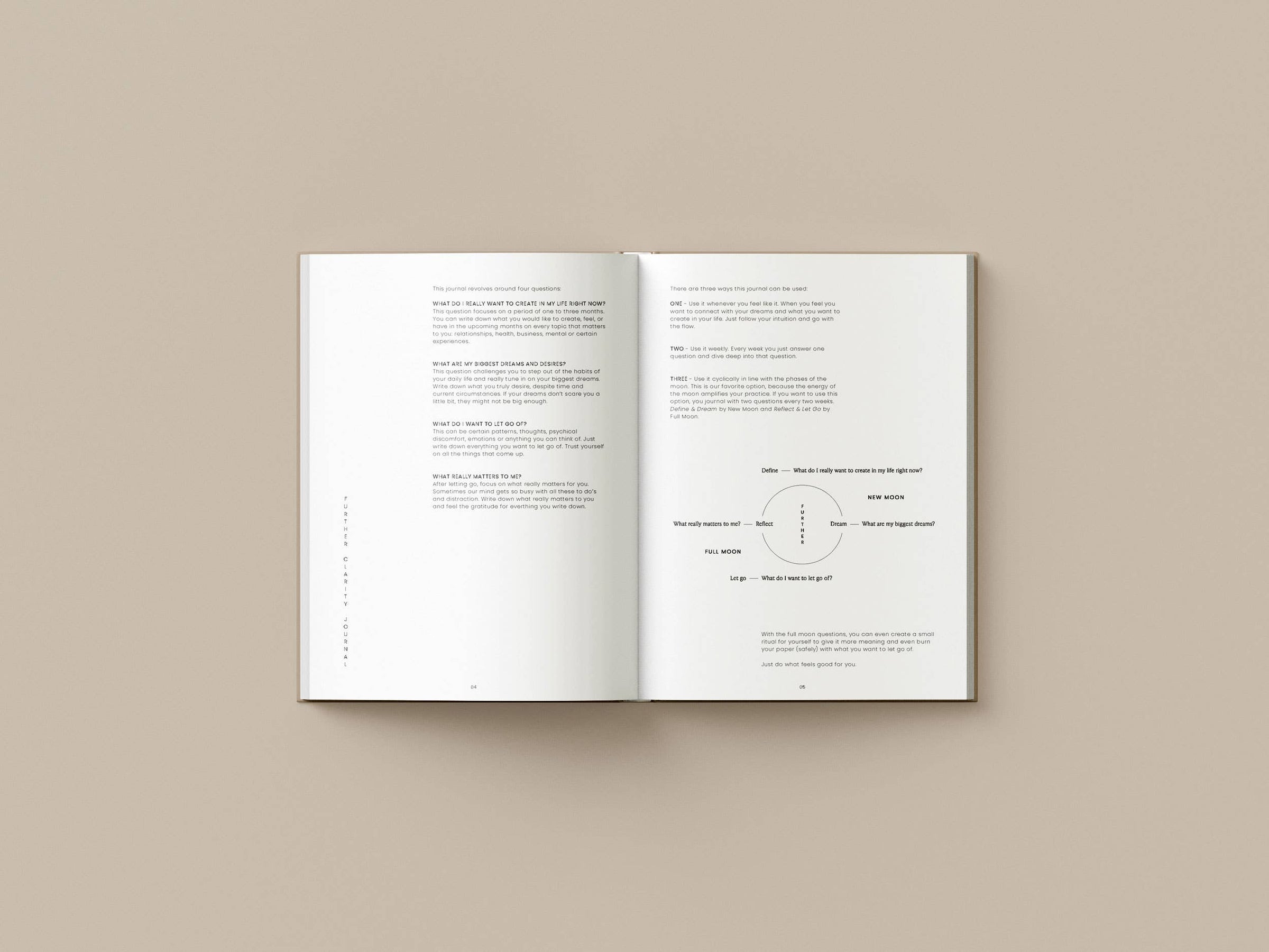 FURTHER – Clarity Journal (zelfreflectie & selfcare dagboek)