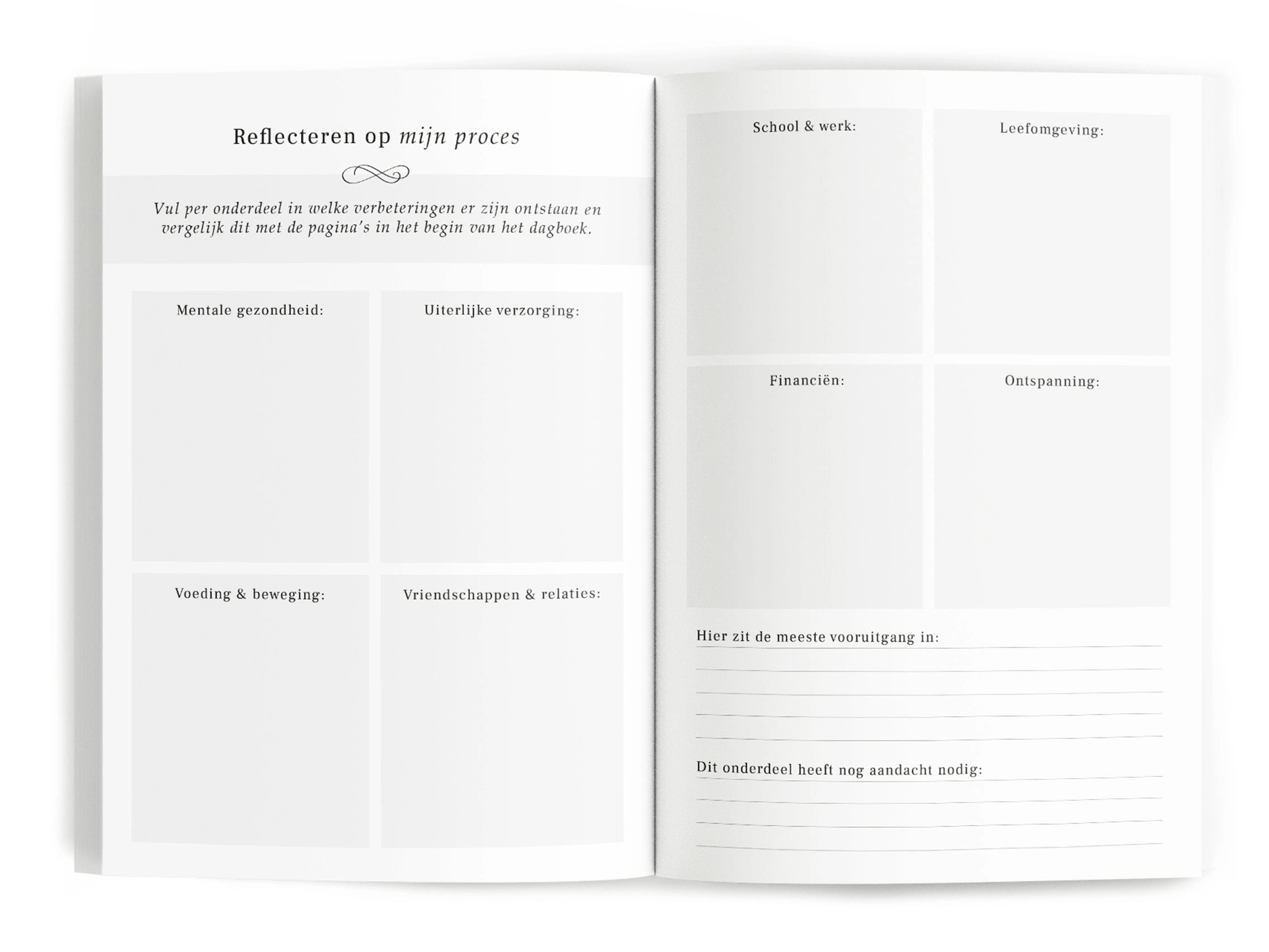 Selfcare Dagboek Linnen Roze met Goudfolie – Fyllbooks Invuldagboek voor Rust & Balans