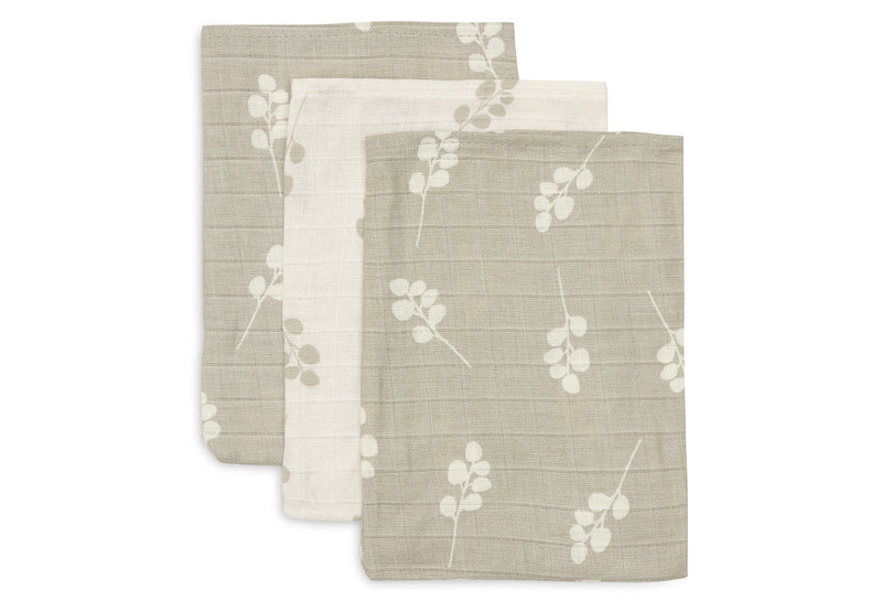 Jollein - Hydrofiel Washandje Twig Olive Green (3pack)