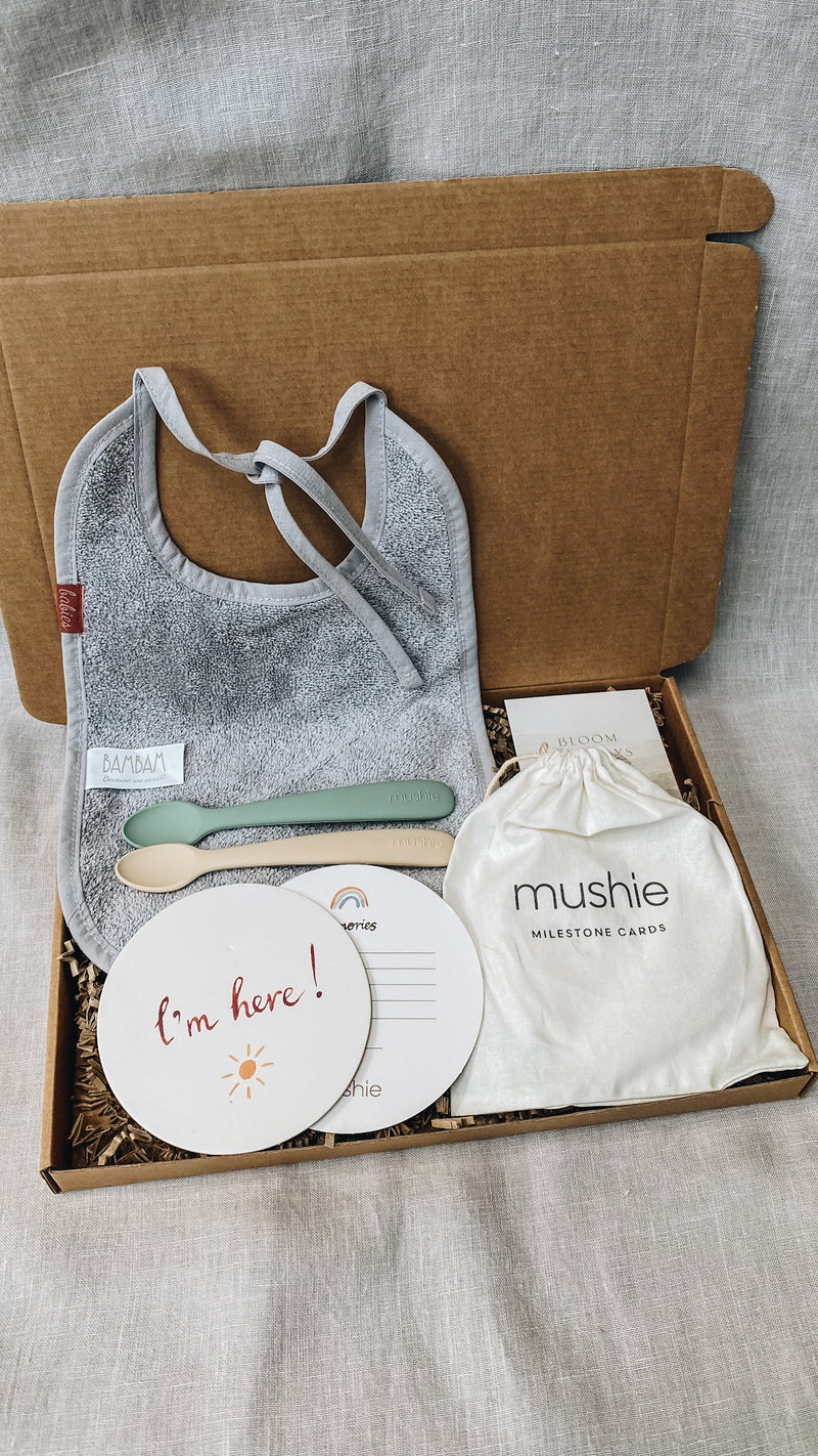 Brievenbuscadeau - Baby milestone giftset, grey